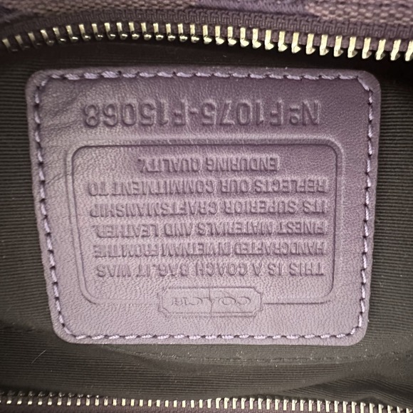 Coach Signature East West Duffle Purple‎ Leather Trim Handbag F15068 2010 READ - Picture 3 of 16